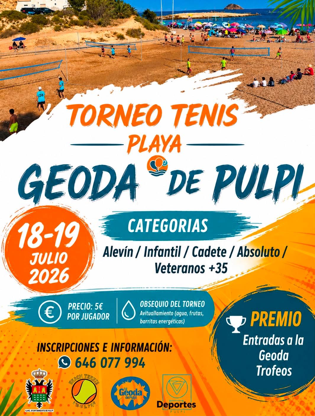 TORNEO TENIS PLAYA 18 Y 19 JULIO EXPLAYATE 2026